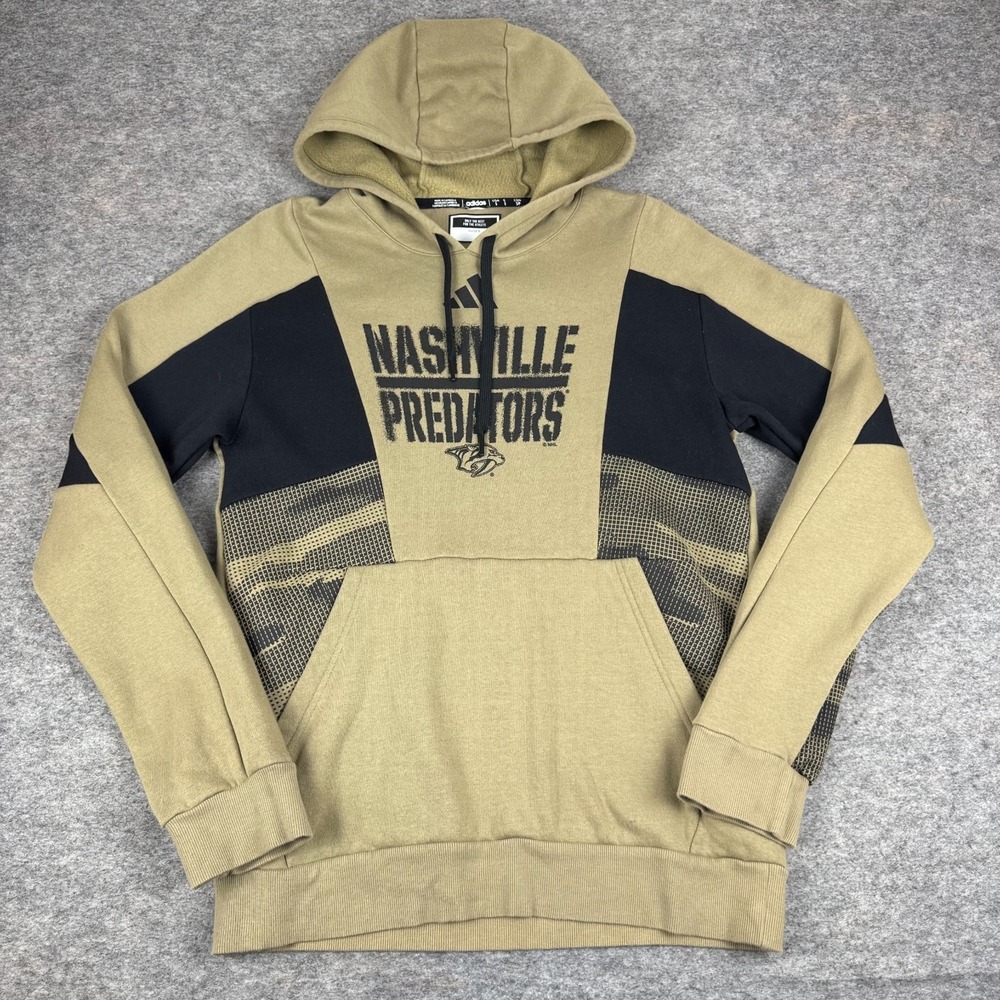 Adidas Nashville Predators Hoodie Pullover Pockets Cotton Stretch Mens Small S